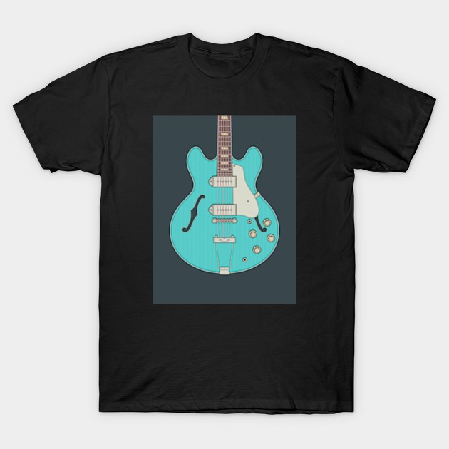 Turquoise Kasino Guitar T-Shirt by milhad